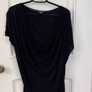 Drape-like mini black dress